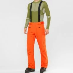 Pantalons De Ski SALOMON EDGE PANT M RED ORANGE 22 Orange -Vêtements hiver Homme Soldes 9 100282 edge pant m red orange lc1397600 02