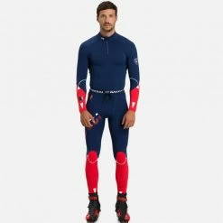 Collants De Ski ROSSIGNOL INFINI COMPRESSION RACE TIGHTS DARK NAVY 23 Bleu / Rouge -Vêtements hiver Homme Soldes 9 102054 infini compression race tights dark navy rlimu03a 715 05