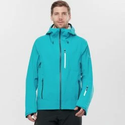 Vestes De Ski SALOMON OUTLAW 3L JKT M BARRIER REEF 22 Bleu -Vêtements hiver Homme Soldes 9 102372 outlaw 3l jktm barrier reef lc1575800 03
