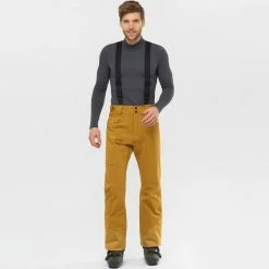 Pantalons De Ski SALOMON OUTLAW 3L PANT BRONZE BROWN 22 Marron -Vêtements hiver Homme Soldes 9 102373 outlaw 3l pant bronze brown lc1575900 02