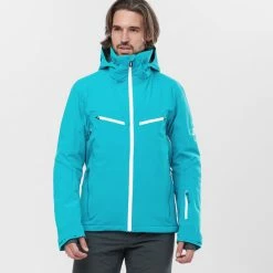Vestes De Ski SALOMON BRILLIANT JKT M BARRIER REEF 22 Bleu -Vêtements hiver Homme Soldes 9 102375 brilliant jkt m barrier reef lc1576500 02