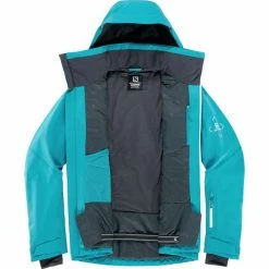 Vestes De Ski SALOMON BRILLIANT JKT M BARRIER REEF 22 Bleu -Vêtements hiver Homme Soldes 9 102375 brilliant jkt m barrier reef lc1576500 03