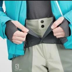 Vestes De Ski SALOMON BRILLIANT JKT M BARRIER REEF 22 Bleu -Vêtements hiver Homme Soldes 9 102375 brilliant jkt m barrier reef lc1576500 04