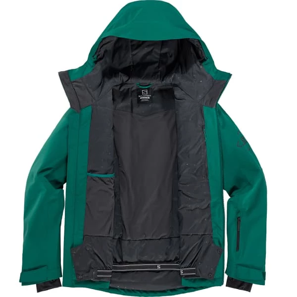 Vestes De Ski SALOMON HIGHLAND JKT M PACIFIC/EBONY 22 Gris / Vert 5 Vestes De Ski SALOMON HIGHLAND JKT M PACIFIC/EBONY 22 Gris / Vert – Image 3