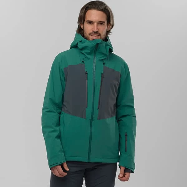 Vestes De Ski SALOMON HIGHLAND JKT M PACIFIC/EBONY 22 Gris / Vert 6 Vestes De Ski SALOMON HIGHLAND JKT M PACIFIC/EBONY 22 Gris / Vert – Image 4