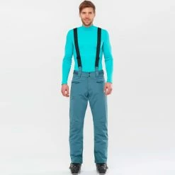 Pantalons De Ski SALOMON FORCE PANT M MALLARD BLUE 22 Bleu -Vêtements hiver Homme Soldes 9 102427 force pant m mallard blue lc1583600 03