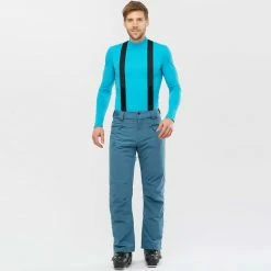 Pantalons De Ski SALOMON EDGE PANT M MALLARD BLUE 22 Bleu -Vêtements hiver Homme Soldes 9 102437 edge pant m mallard blue lc1584500 03