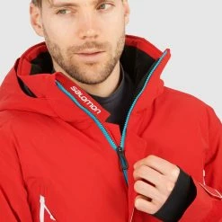 Vestes De Ski SALOMON RACE JKT M GOJI BERRY/BARRIER REEF 22 Rouge -Vêtements hiver Homme Soldes 9 102447 race jacket m goji berry barrier reef lc1587000 06
