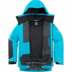 Vestes De Ski SALOMON RACE JKT M BARRIER REEF/BLACK 22 Bleu -Vêtements hiver Homme Soldes 9 102449 race jacket m barrier reef black lc1587100 04