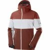 Vestes De Ski SALOMON SLALOM JKT M RUM RAISIN/WHITE/MADDER 22 Blanc / Marron -Vêtements hiver Homme Soldes 9 102455 slalom jacket m rum raisin white madder lc1587500 01