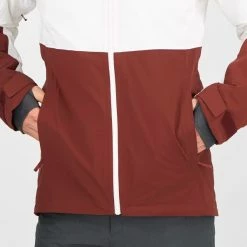 Vestes De Ski SALOMON SLALOM JKT M RUM RAISIN/WHITE/MADDER 22 Blanc / Marron -Vêtements hiver Homme Soldes 9 102455 slalom jacket m rum raisin white madder lc1587500 04