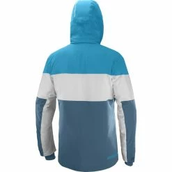 Vestes De Ski SALOMON SLALOM JKT M MALLARD BLUE/WHITE/BARRI 22 Bleu / Blanc -Vêtements hiver Homme Soldes 9 102457 slalom jkt m mallard blue white barri lc1587800 04