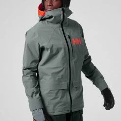 Vestes De Ski HELLY HANSEN RIDGE INFINITY SHELL JKT TROOPER 22 Gris -Vêtements hiver Homme Soldes 9 102657 ridge infinity shell jkt trooper 65809 591 03