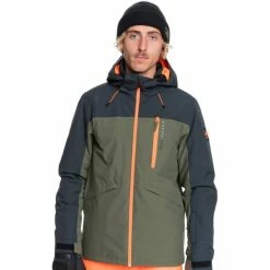 Vestes De Ski QUIKSILVER DAWSON JK M SNJT DARK BROWN 22 Vert / Bleu