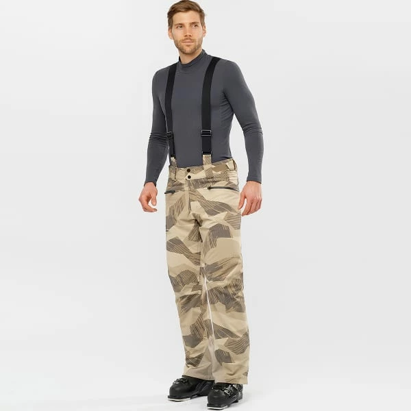 Pantalons De Ski SALOMON FORCE PANT M ROASTED CASHEW/AO 22 Beige / Marron 4 Pantalons De Ski SALOMON FORCE PANT M ROASTED CASHEW/AO 22 Beige / Marron – Image 2