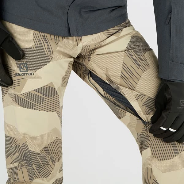 Pantalons De Ski SALOMON FORCE PANT M ROASTED CASHEW/AO 22 Beige / Marron 6 Pantalons De Ski SALOMON FORCE PANT M ROASTED CASHEW/AO 22 Beige / Marron – Image 4