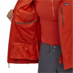 Vestes De Ski PATAGONIA M'S POWDER BOWL JKT HOT EMBER 22 Rouge -Vêtements hiver Homme Soldes 9 105489 31392 hte 06