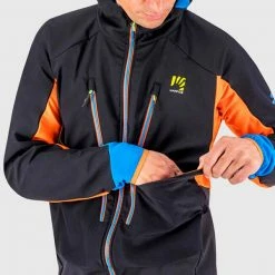 Vestes De Ski KARPOS PIZ PALU JKT BLACK TANGERINE TANGO 22 Noir / Orange / Bleu -Vêtements hiver Homme Soldes 9 106371 piz palu jacket black tangerine tango 2501039 019 03