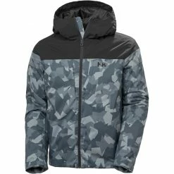 Vestes De Ski HELLY HANSEN GRAVITATION JACKET TROOPER CAMO 22 Gris / Noir