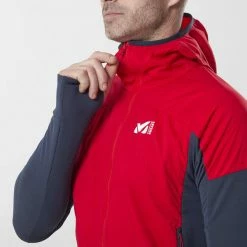 Vestes De Ski MILLET RUTOR ALPHA HOODIE M SAPHIR/RED 23 Rouge / Bleu -Vêtements hiver Homme Soldes 9 111165 rutor alpha hoodie m saphir rouge miv9524 7487 06