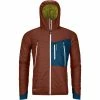 Vestes De Ski ORTOVOX SWISSWOOL PIZ BOÈ JACKET M CLAY ORANGE 23 Orange -Vêtements hiver Homme Soldes 9 114368 swisswool piz boe jacket m clay orange 61062 co 01