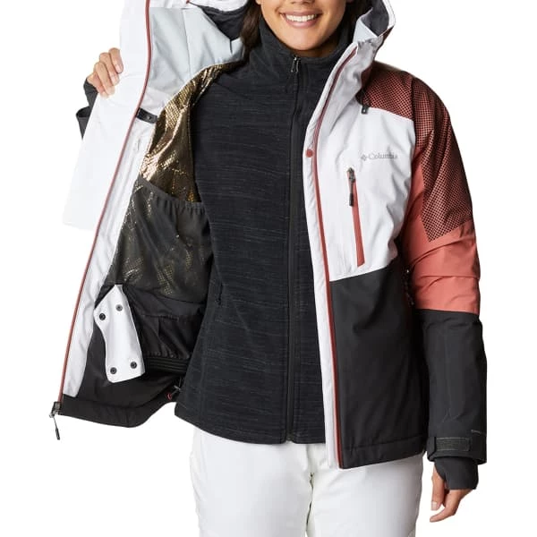 Vestes De Ski COLUMBIA SNOW SLAB BLACKDOT JKT WHITE SHARK, D 23 Noir / Blanc / Orange 6 Vestes De Ski COLUMBIA SNOW SLAB BLACKDOT JKT WHITE SHARK, D 23 Noir / Blanc / Orange – Image 4