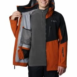 Vestes De Ski COLUMBIA PLATINUM PEAK 3L JKT WARM COPPER BLACK 23 Marron / Noir -Vêtements hiver Homme Soldes 9 117134 2008581 858 03
