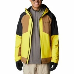 Vestes De Ski COLUMBIA CENTERPORT II JKT LASER LEMON DELTA 23 Jaune / Marron / Noir -Vêtements hiver Homme Soldes 9 117171 2010261 716 03