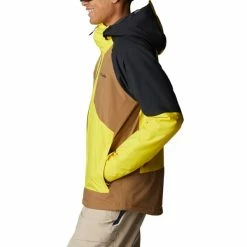 Vestes De Ski COLUMBIA CENTERPORT II JKT LASER LEMON DELTA 23 Jaune / Marron / Noir -Vêtements hiver Homme Soldes 9 117171 2010261 716 04