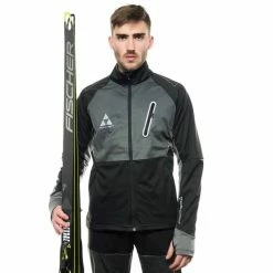 Vestes De Ski FISCHER ASARNA SOFTSHELL JACKET BLACK-ANTHRACITE 23 Gris / Noir