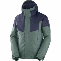 Vestes De Ski SALOMON STORMSLIDE JKT M GREEN GABLES/NIGHT SKY 20 Bleu / Vert