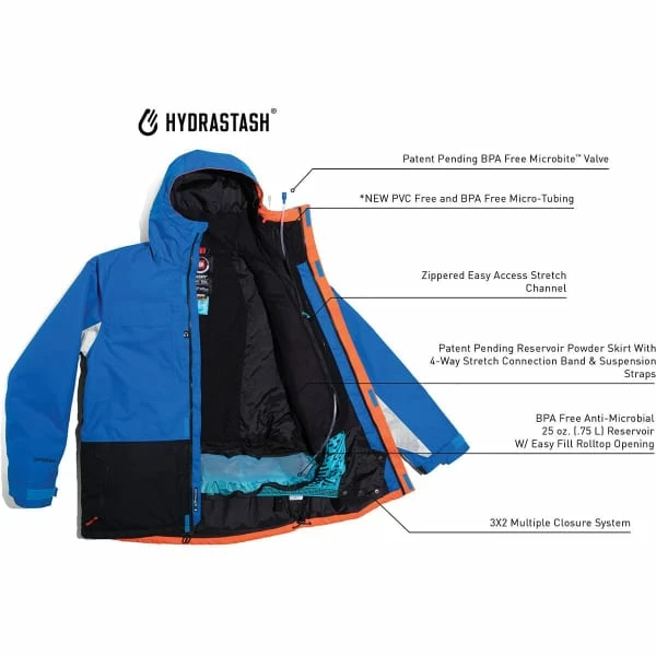 Vestes De Ski 686 MN HYDRASTASH CANTEEN INSL JKT STRATA BLUE COLORBLOCK 20 Bleu / Noir 8 Vestes De Ski 686 MN HYDRASTASH CANTEEN INSL JKT STRATA BLUE COLORBLOCK 20 Bleu / Noir – Image 6