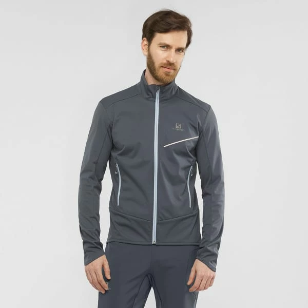 Vestes De Ski SALOMON RS SOFTSHELL JKT M EBONY 21 Gris 6 Vestes De Ski SALOMON RS SOFTSHELL JKT M EBONY 21 Gris – Image 4