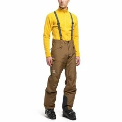 Pantalons De Ski HAGLÖFS LUMI LOOSE PANT MEN TEAK BROWN 21 Marron -Vêtements hiver Homme Soldes 9 76022 lumi loose pant men teak brown 604624 4la 03