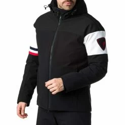 Vestes De Ski ROSSIGNOL SUPERCORDE ARM LOGO BLACK 21 Noir / Blanc