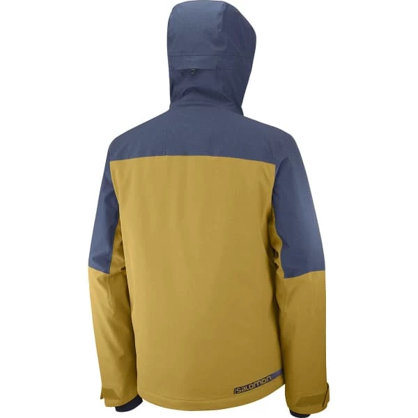 Vestes De Ski SALOMON UNTRACKED JACKET M CUMIN/DARK DENIM/HEATHER 21 Marron / Bleu 5 Vestes De Ski SALOMON UNTRACKED JACKET M CUMIN/DARK DENIM/HEATHER 21 Marron / Bleu – Image 3