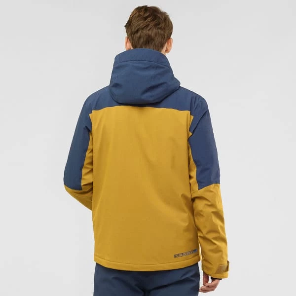 Vestes De Ski SALOMON UNTRACKED JACKET M CUMIN/DARK DENIM/HEATHER 21 Marron / Bleu 7 Vestes De Ski SALOMON UNTRACKED JACKET M CUMIN/DARK DENIM/HEATHER 21 Marron / Bleu – Image 5