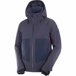 Vestes De Ski SALOMON EPIC JKT M NIGHT SKY/GOJI BERRY 21 Bleu