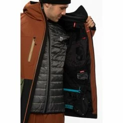 Vestes De Ski 686 MNS GLCR GORE WEAPON SMRTY JKT CLAY CLRBLK 21 Marron / Vert / Noir -Vêtements hiver Homme Soldes 9 80800 mns glcr gore weapon smrty jkt clay clrblk m0w101 ccbl 06