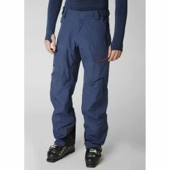 Pantalons De Ski HELLY HANSEN RIDGE SHELL PANT NORTH SEA BLUE 20 Bleu -Vêtements hiver Homme Soldes 9 82106 65616 603 03