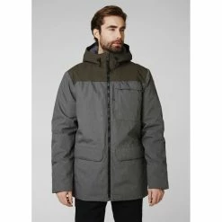 Vestes De Ski HELLY HANSEN HUDSON PARKA BELUGA 21 Gris -Vêtements hiver Homme Soldes 9 84854 53324 482 03