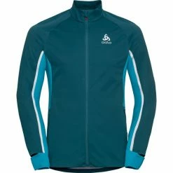 Vestes De Ski ODLO AEOLUS PRO JKT SUBMERGED/TUMULTUOUS SEA 21 Bleu / Vert