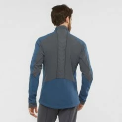 Vestes De Ski SALOMON RS WARM SOFTSHELL JKT M DARK DENIM/EBONY 21 Bleu -Vêtements hiver Homme Soldes 9 89304 lc1371100 03