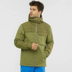 Vestes De Ski SALOMON DEEPSTEEP JKT M MARTINI OLIVE 21 Vert -Vêtements hiver Homme Soldes 9 89318 lc1401000 02