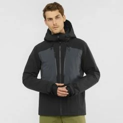 Vestes De Ski SALOMON HIGHLAND JKT M BLACK/EBONY 22 Gris / Noir 10 Vestes De Ski SALOMON HIGHLAND JKT M BLACK/EBONY 22 Gris / Noir -Vêtements hiver Homme Soldes 9 92169 highland jkt m black ebony lc1398600 03