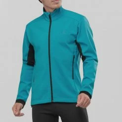Vestes De Ski SALOMON AGILE SOFTSHELL JKT M BARRIER REEF/BLACK 21 Bleu 8 Vestes De Ski SALOMON AGILE SOFTSHELL JKT M BARRIER REEF/BLACK 21 Bleu -Vêtements hiver Homme Soldes 9 92406 agile softshell jkt m barrier reef black lc1613600 02
