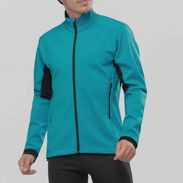 Vestes De Ski SALOMON AGILE SOFTSHELL JKT M BARRIER REEF/BLACK 21 Bleu 4 Vestes De Ski SALOMON AGILE SOFTSHELL JKT M BARRIER REEF/BLACK 21 Bleu – Image 2