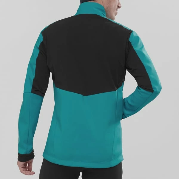Vestes De Ski SALOMON AGILE SOFTSHELL JKT M BARRIER REEF/BLACK 21 Bleu 5 Vestes De Ski SALOMON AGILE SOFTSHELL JKT M BARRIER REEF/BLACK 21 Bleu – Image 3