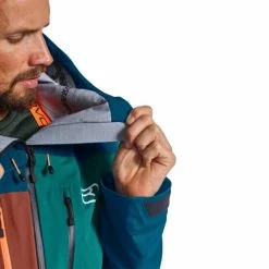 Vestes De Ski ORTOVOX 3L DEEP SHELL JACKET M PETROL BLUE 23 Bleu -Vêtements hiver Homme Soldes 9 93579 3l deep shell jacket m petrol blue 70850 pb 03
