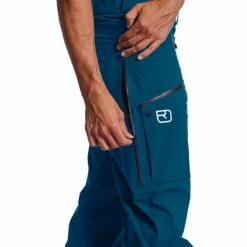 Pantalons De Ski ORTOVOX 3L DEEP SHELL PANTS M PETROL BLUE 23 Bleu -Vêtements hiver Homme Soldes 9 93581 3l deep shell pants m petrol blue 70851 pb 05
